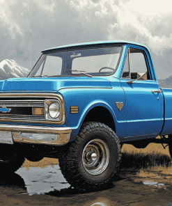 Classic Blue 1968 Chevrolet Truck Diamond Painting