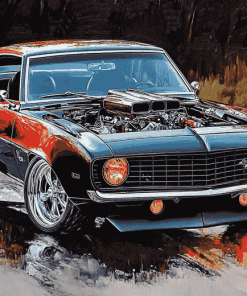 Classic Camaro Engines Diamond Painting