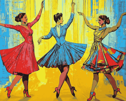 Classy Dancers Pop Animation Diamond Painting