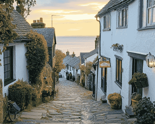 Clovelly Streets and Buildings Diamond Painting