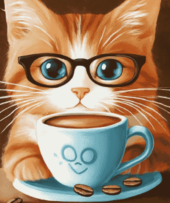 Coffee Cat Diamond Painting