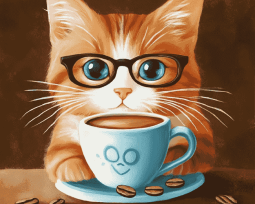 Coffee Cat Diamond Painting