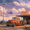 Coffee and Gas Station Trucks Diamond Painting