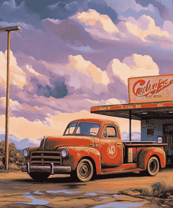 Coffee and Gas Station Trucks Diamond Painting