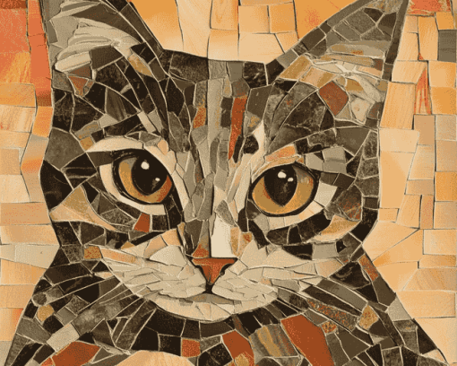 Collage Mosaic Cat Diamond Painting