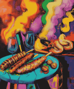 Colorful Abstract Barbecue Diamond Painting