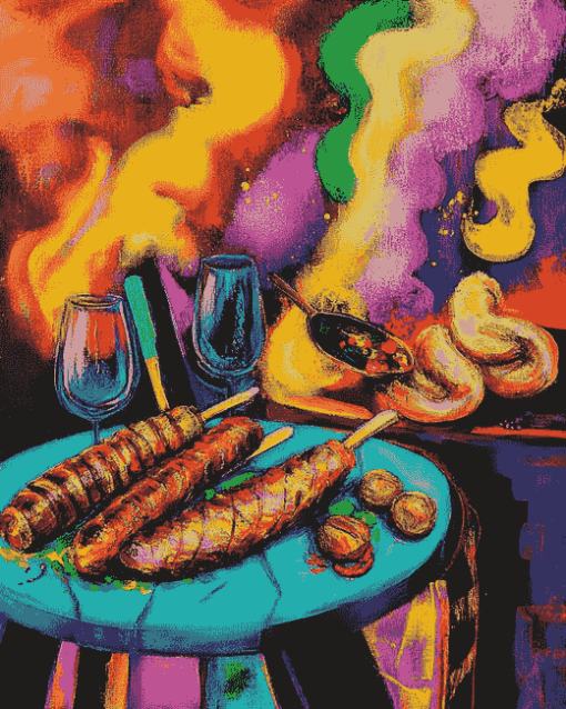 Colorful Abstract Barbecue Diamond Painting