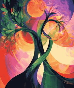 Colorful Abstract Female Tree Diamond Painting