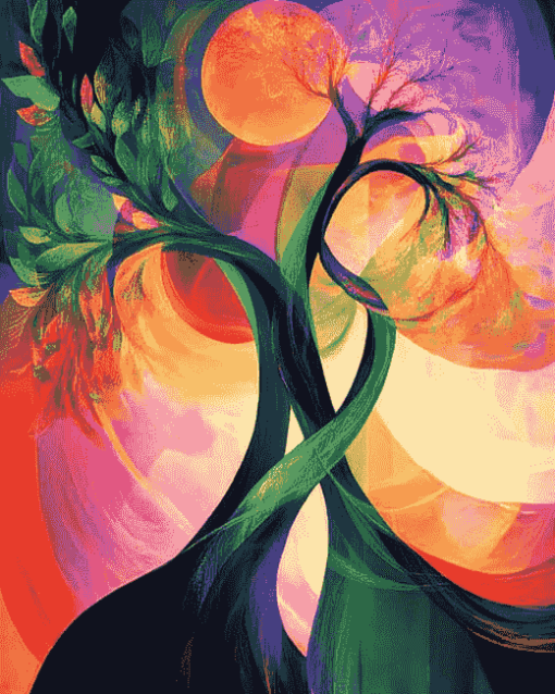 Colorful Abstract Female Tree Diamond Painting