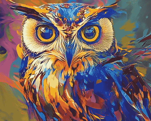 Colorful Abstract Owl Diamond Painting