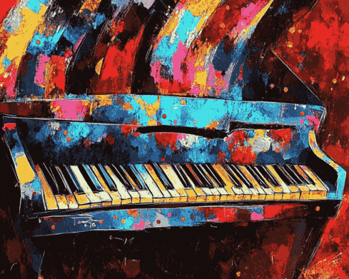 Colorful Abstract Piano Diamond Painting