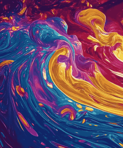 Colorful Abstract Waves Diamond Painting