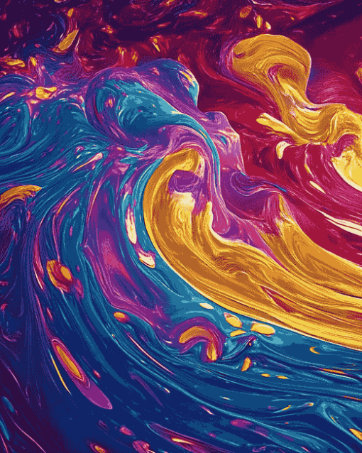 Colorful Abstract Waves Diamond Painting