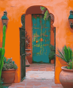 Colorful Andalusia Hacienda Diamond Painting