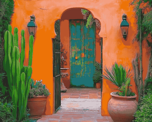 Colorful Andalusia Hacienda Diamond Painting