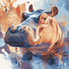 Colorful Baby Hippo Diamond Painting