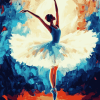 Colorful Ballerina Under Moonlight Diamond Painting