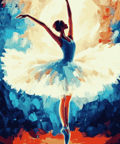 Colorful Ballerina Under Moonlight Diamond Painting