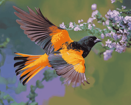 Colorful Baltimore Oriole Diamond Painting