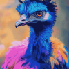 Colorful Blue Emu Diamond Painting