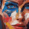 Colorful Blue Eyes Woman Diamond Painting