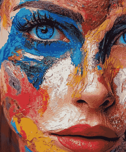 Colorful Blue Eyes Woman Diamond Painting