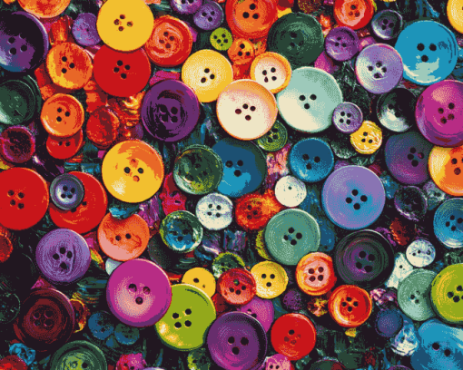 Colorful Button Patterns Diamond Painting