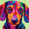 Colorful Dachshund Puppy Diamond Painting