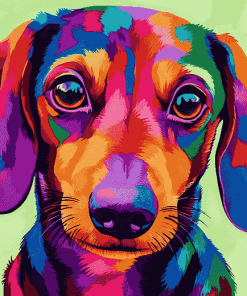 Colorful Dachshund Puppy Diamond Painting