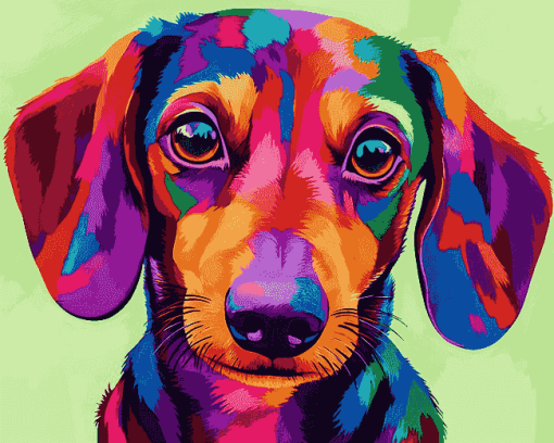 Colorful Dachshund Puppy Diamond Painting