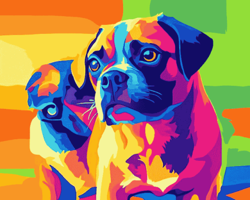 Colorful Dog Pop Art Diamond Painting