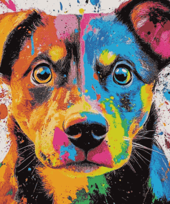 Colorful Dog Splatter Diamond Painting