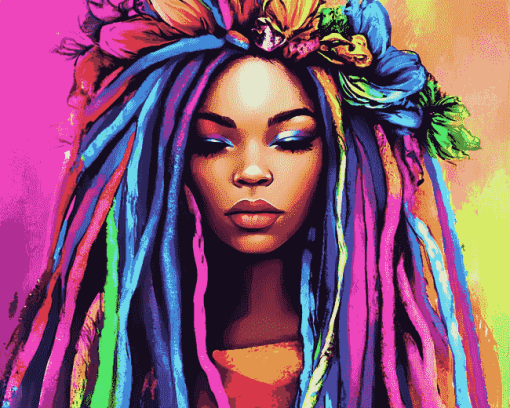 Colorful Dreadlocks Diamond Painting