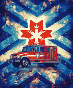 Colorful EMS Star Of Life Diamond Painting