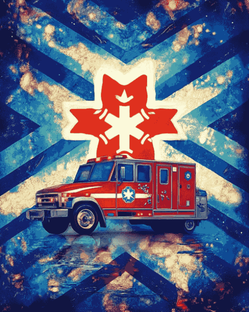 Colorful EMS Star Of Life Diamond Painting