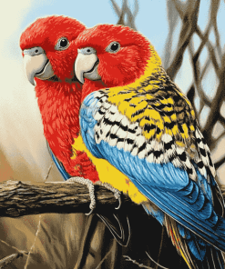 Colorful Eastern Rosellas Diamond Painting