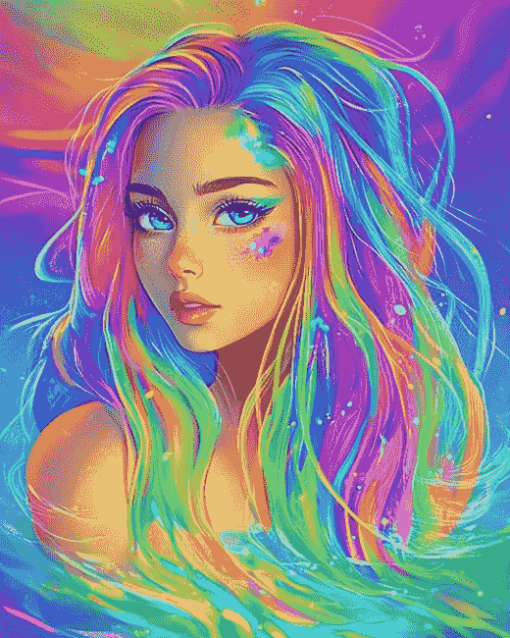 Colorful Fantasy Girl Diamond Painting