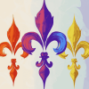 Colorful Fleur De Lis Design Diamond Painting