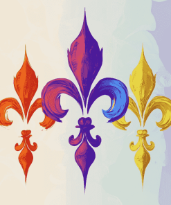 Colorful Fleur De Lis Design Diamond Painting