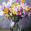 Colorful Freesias Bouquet Diamond Painting