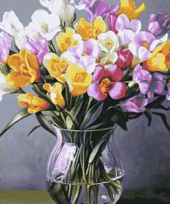 Colorful Freesias Bouquet Diamond Painting