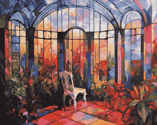 Colorful Greenhouse Abstract Diamond Painting