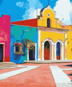 Colorful Hacienda Homes Diamond Painting