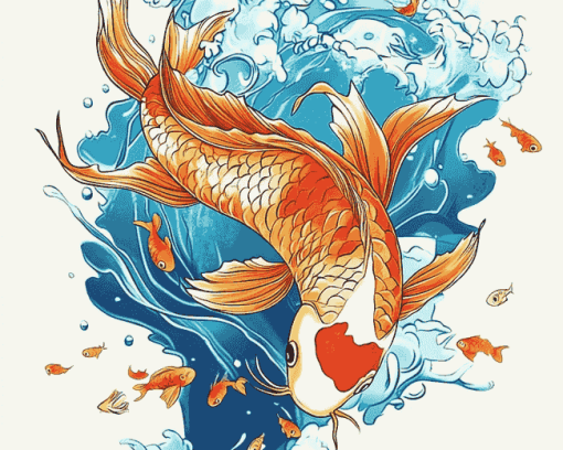 Colorful Koi Carp Diamond Painting