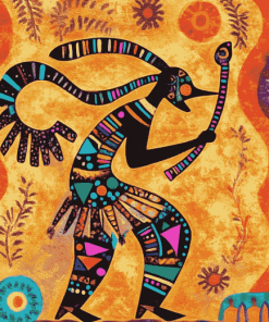 Colorful Kokopelli Musician Diamond Painting