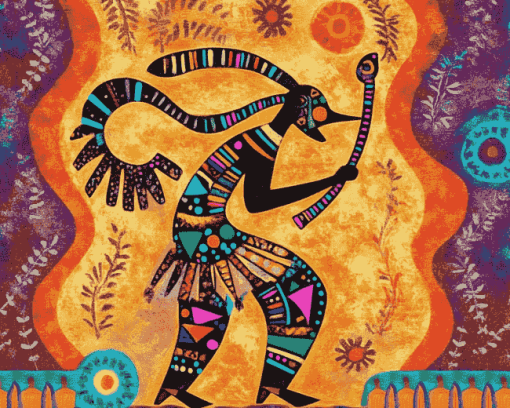 Colorful Kokopelli Musician Diamond Painting