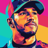 Colorful Lewis Hamilton Pop Art Diamond Painting