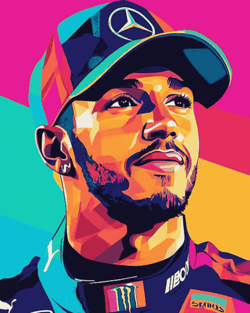 Colorful Lewis Hamilton Pop Art Diamond Painting