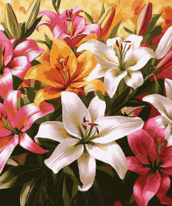 Colorful Lily Blossoms Diamond Painting