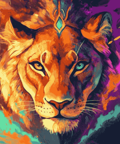 Colorful Lioness Diamond Painting